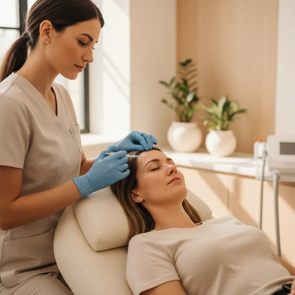 Botox injection treatment in a modern aesthetic clinic