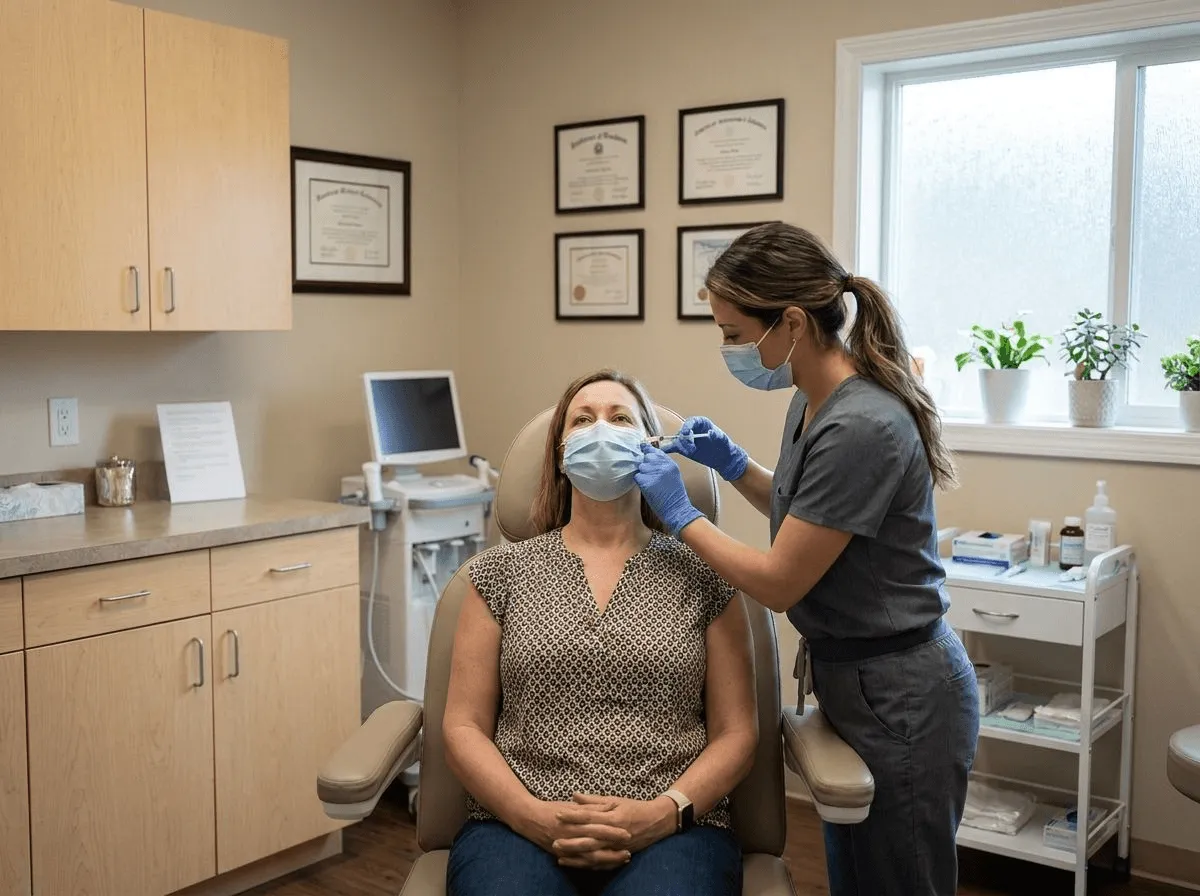 Botox injection treatment in a modern aesthetic clinic