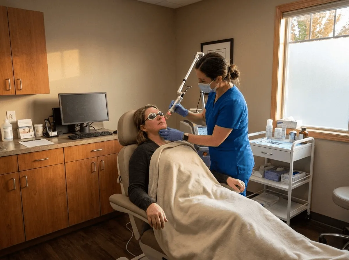 CO2 laser resurfacing treatment in clinical setting