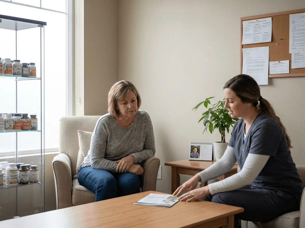 Hormone therapy consultation in wellness clinic