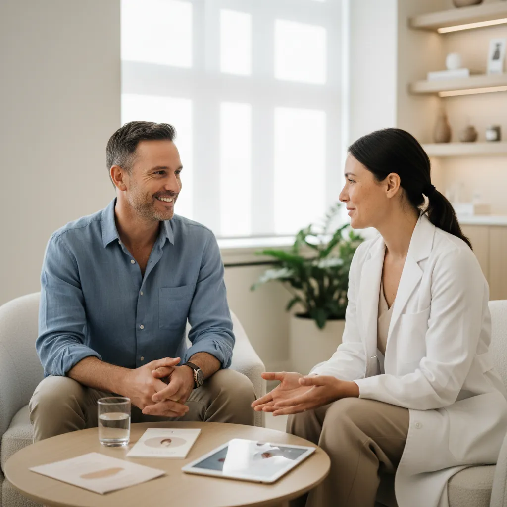 Hormone therapy consultation in wellness clinic