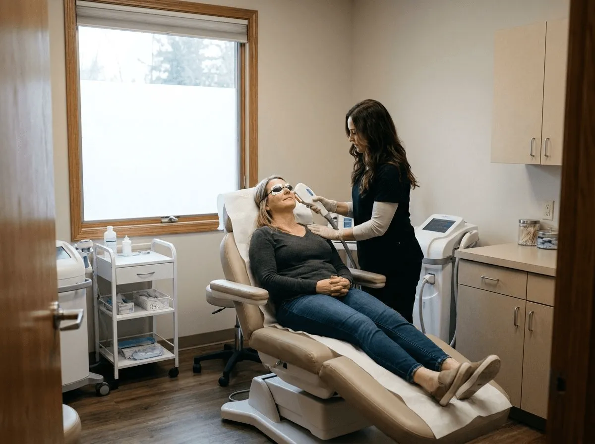 IPL photofacial treatment with light-based device