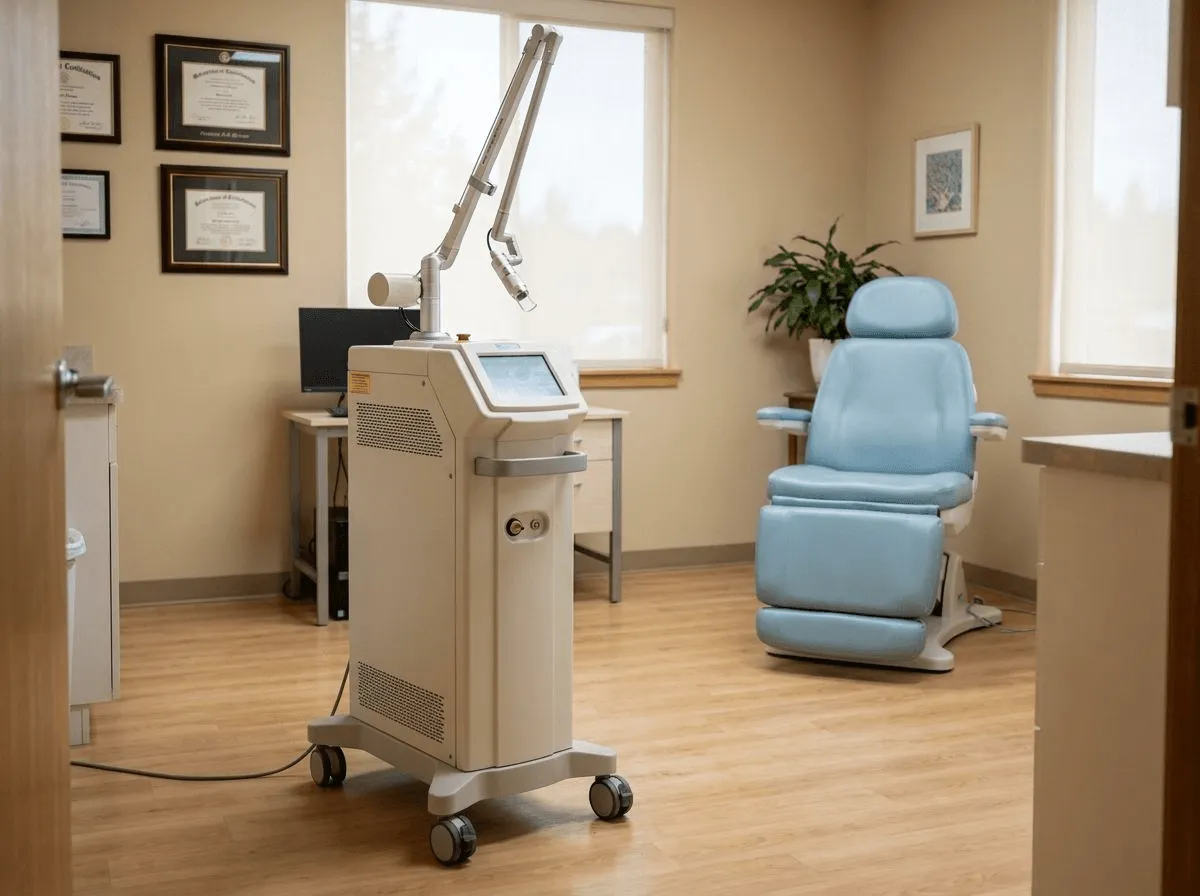 CO2 fractional laser device in a modern treatment room at Allen Medical Aesthetics