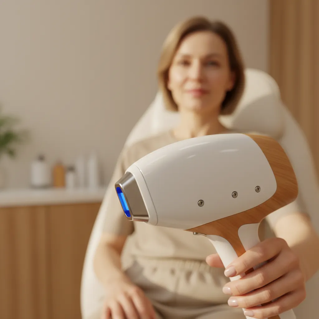 Modern laser hair removal device with cooling technology for patient comfort