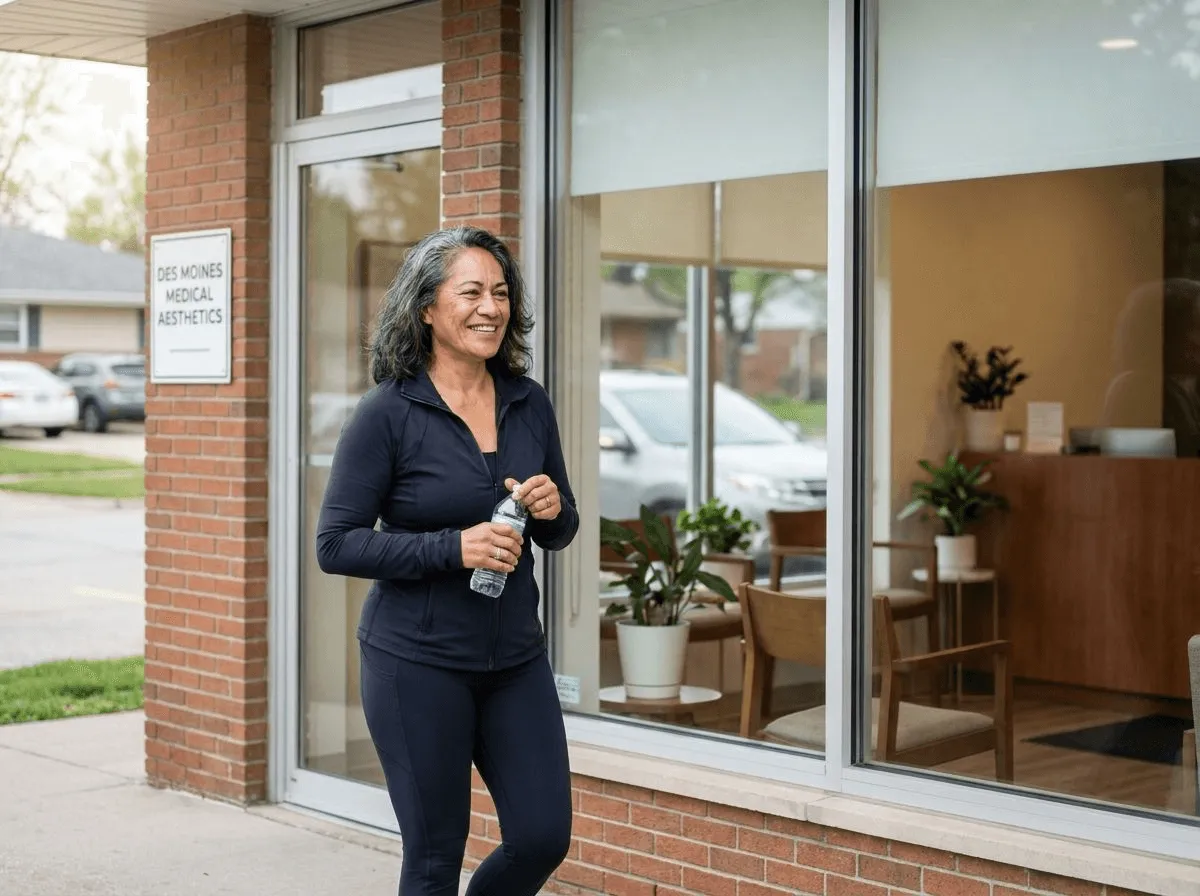 Woman walking outdoors in activewear, representing healthy weight loss lifestyle