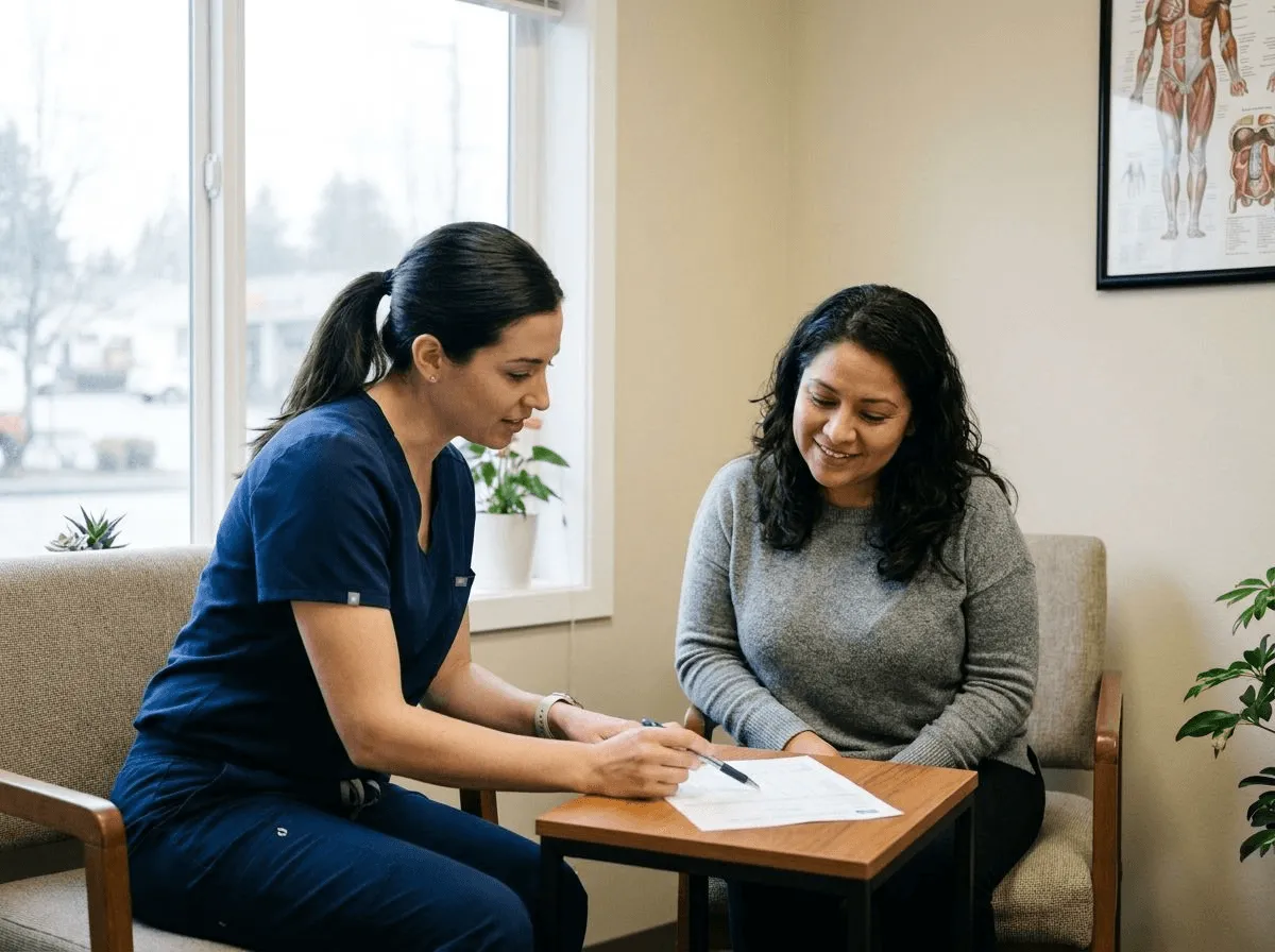 Provider reviewing hormone lab results with a patient at Allen Medical Aesthetics