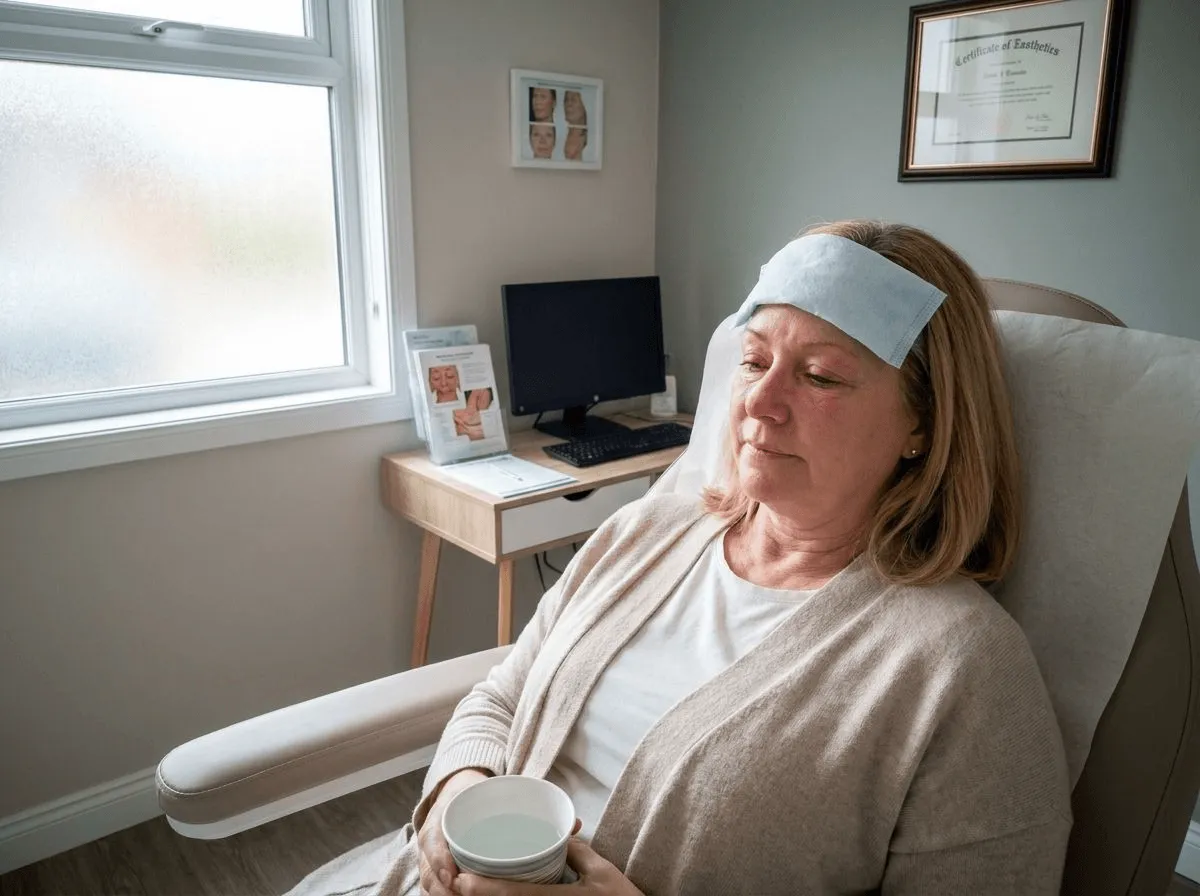 Woman avoiding strenuous activity and resting after Botox injection