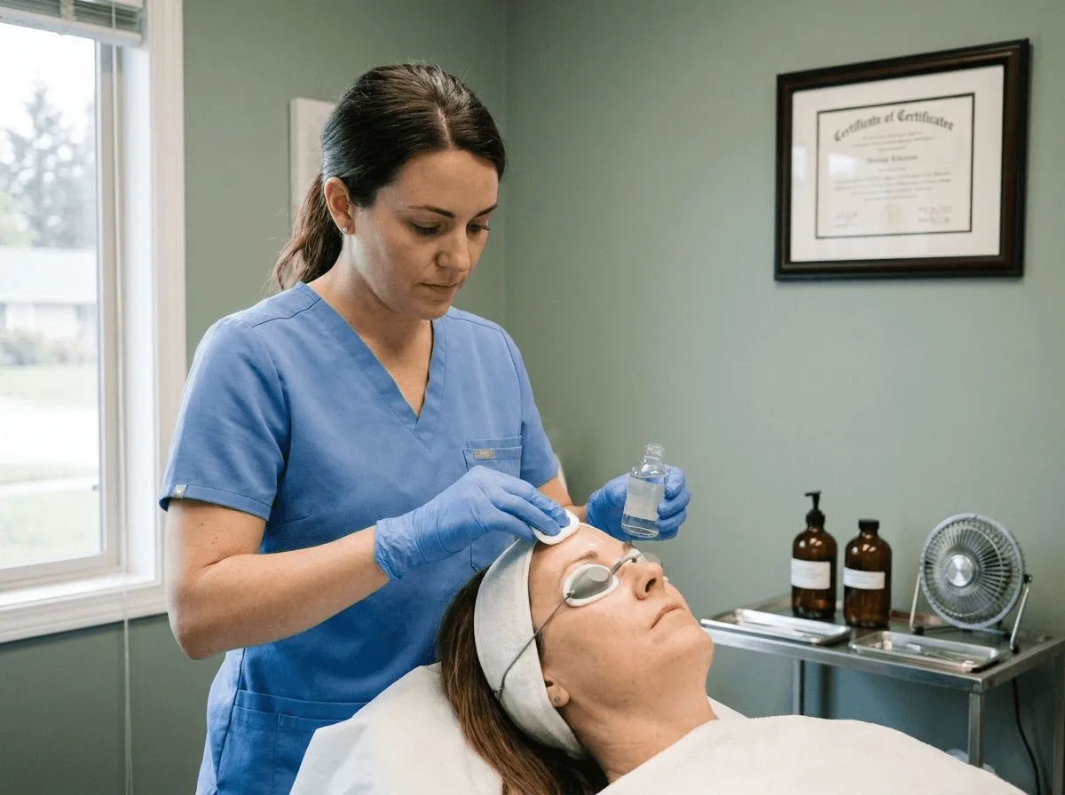 Medical-grade chemical peel application