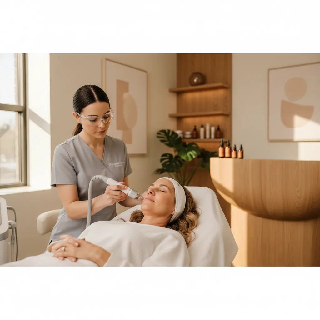 DiamondGlow facial treatment in progress at Allen Medical Aesthetics