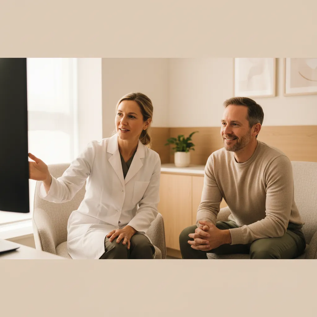 Provider discussing Dysport and Botox treatment options with a patient