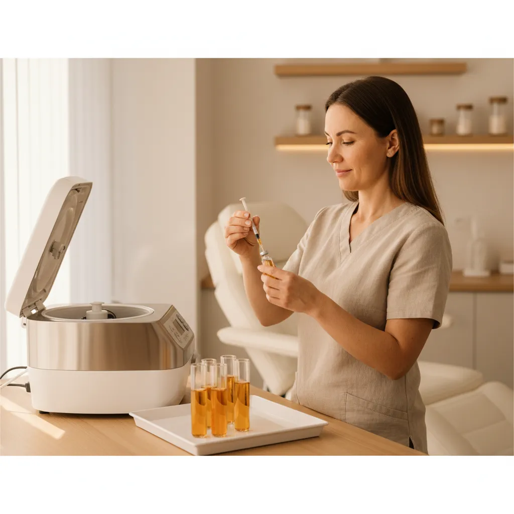 PRF EZ Gel treatment in progress showing the natural biofiller at Allen Medical Aesthetics