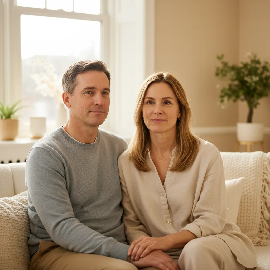 Couple in wellness clinic consultation room