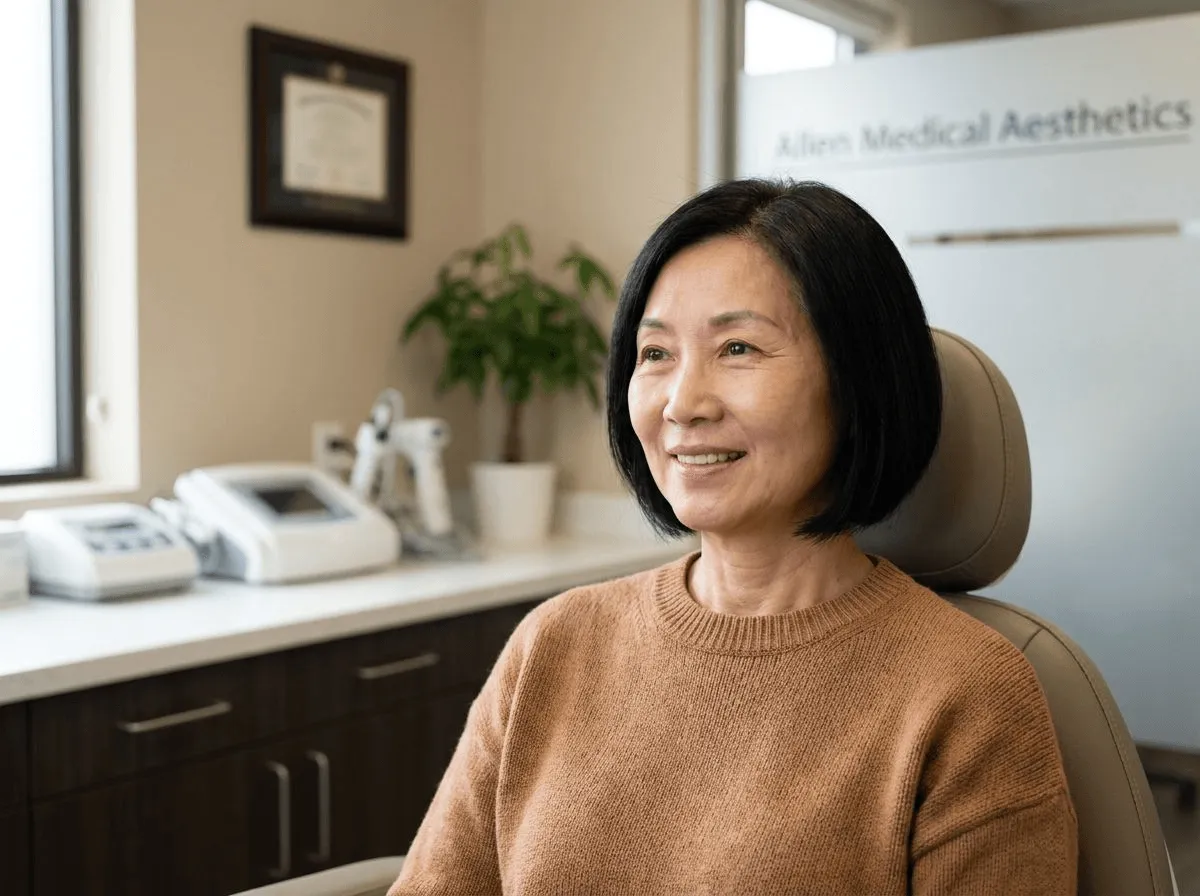 Woman with smooth, refreshed skin after Botox treatment at Allen Medical Aesthetics in Des Moines, WA