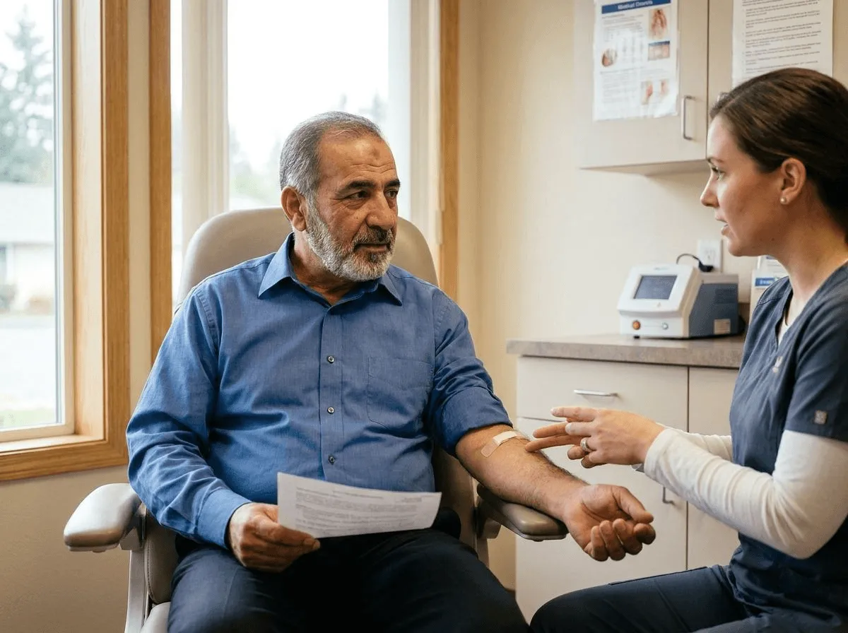 Patient receiving aftercare instructions following laser tattoo removal at Allen Medical Aesthetics