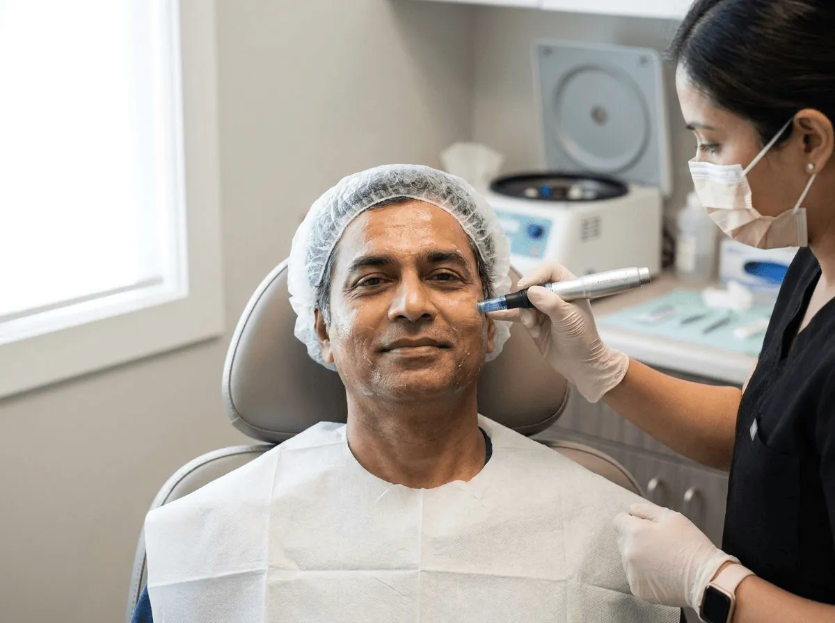 Microneedling treatment with PRF for skin rejuvenation