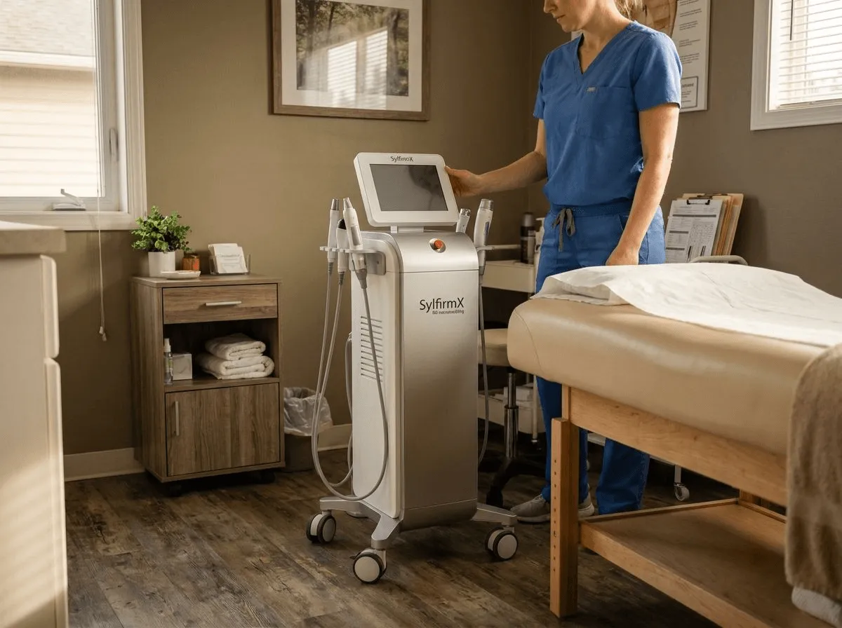 SylfirmX RF microneedling device in treatment room