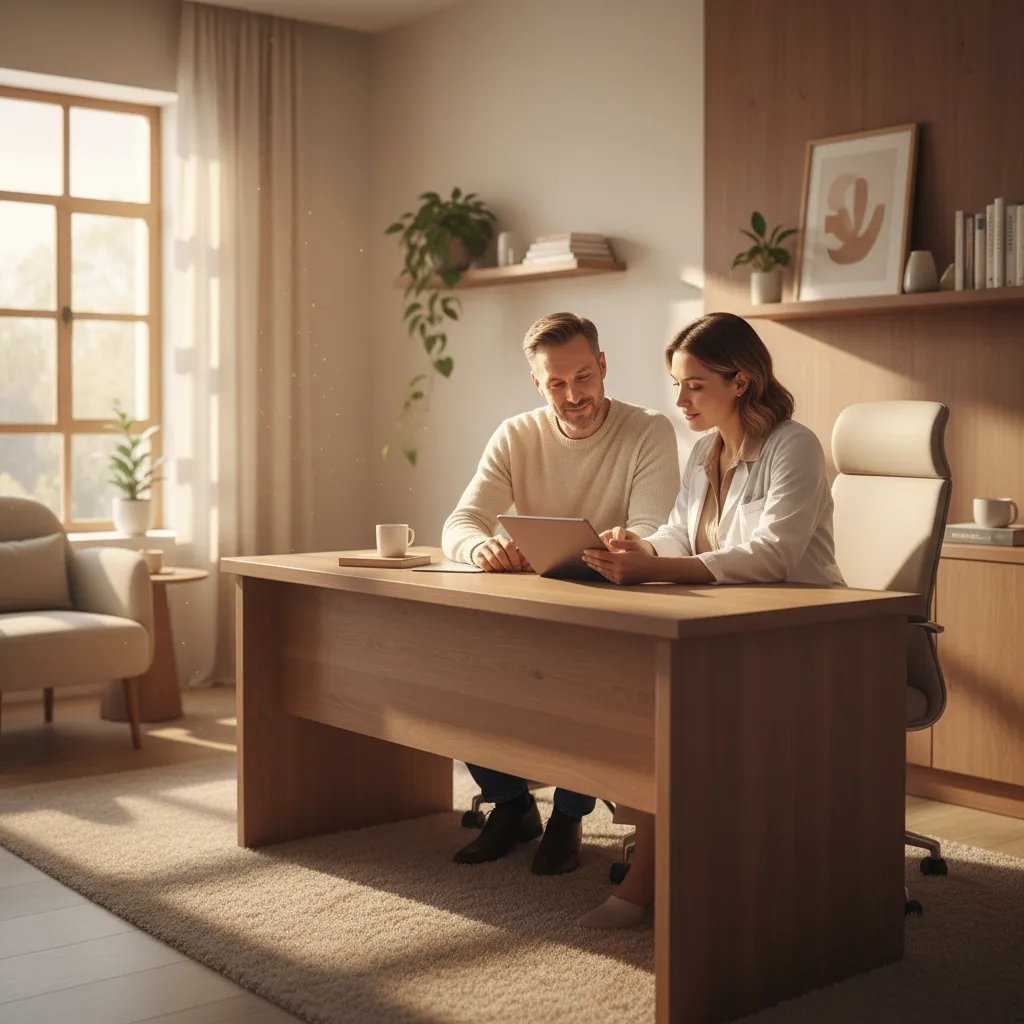 Patient discussing weight loss plateau with a provider at Allen Medical Aesthetics